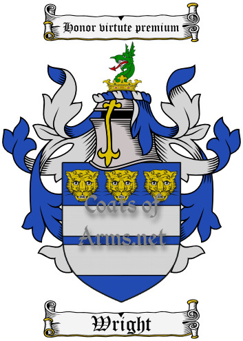 Wright (English) Ancient Coat of Arms (Family Crest) Image Download