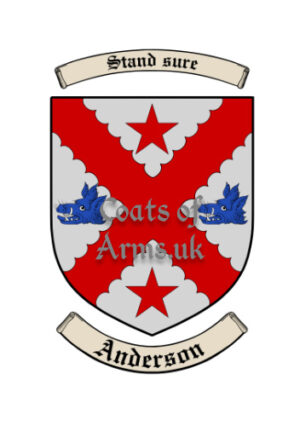 Anderson Scottish Surname Shield (Coats of Arms or Family Crests)